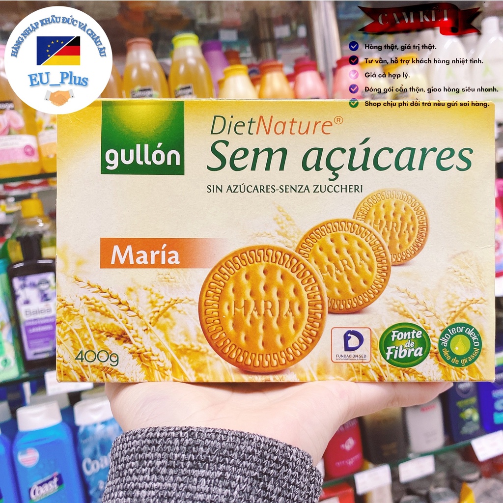 Hộp bánh quy Gullon không đường nhiều chất xơ 400G/250g - Tây Ban Nha