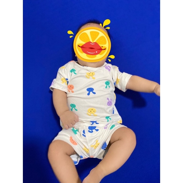 Bộ thun lạnh cộc tay hình thỏ Minky Mom bé trai bé gái