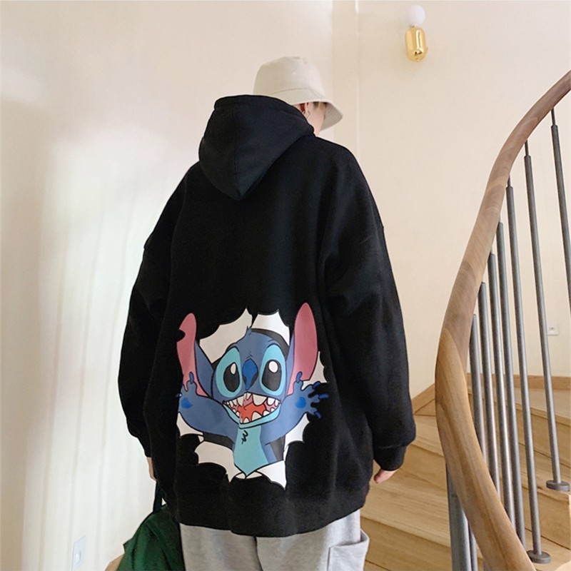 Áo hoodie dáng rộng hình phim hoạt hình Stitch trẻ trung | BigBuy360 - bigbuy360.vn