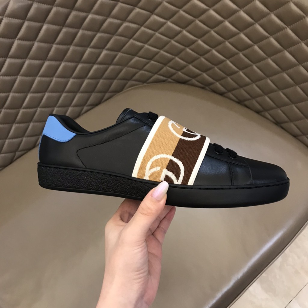 Giày sneakers nam da thật GUCCI GG GC thiết kế độc đáo, ấn tượng với họa tiết mới lạ