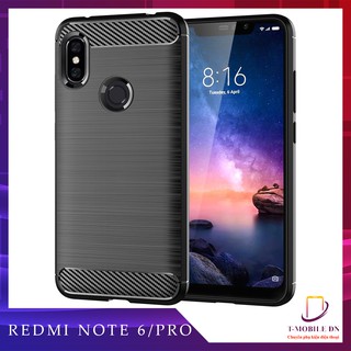 Ốp lưng Xiaomi Redmi Note 6 Pro, Ốp Carbon phay xước chống sốc chống vân tay cho Note 6 Pro