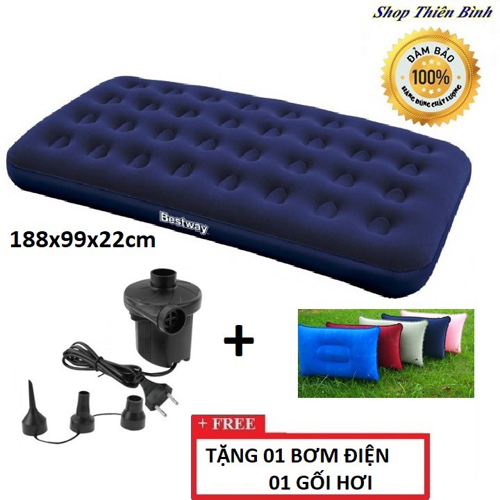 Đệm hơi Bestway 67001 TẶNG NGAY Bơm điện + Gối hơi