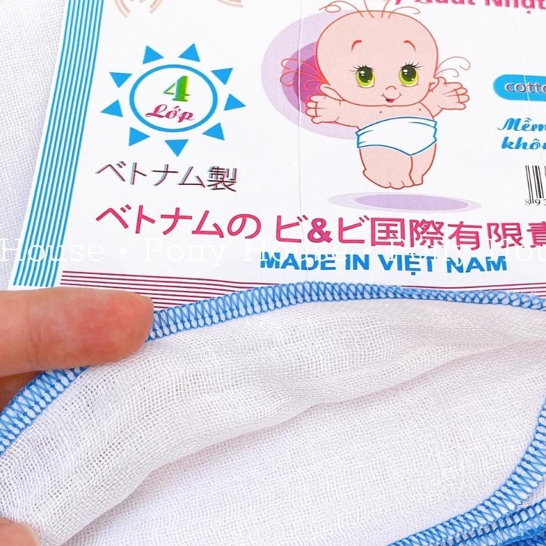 Khăn Sữa Xô Baby Xuất Nhật 2/3/4 lớp hàng đẹp Việt Nam Túi 10 Chiếc Cho Bé Sơ Sinh