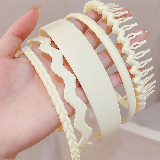 Bộ 5 Băng Đô Cài Tóc Màu Đen Bằng Nhựa Resin Phong Cách Hàn Quốc Thời Trang Cho Nam Và Nữ