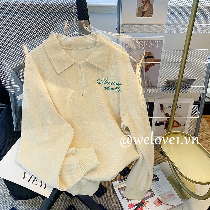 Áo Thun polo Dài Tay Phong Cách Nhật Bản Năng Động Trẻ Trung Dành Cho Nữ