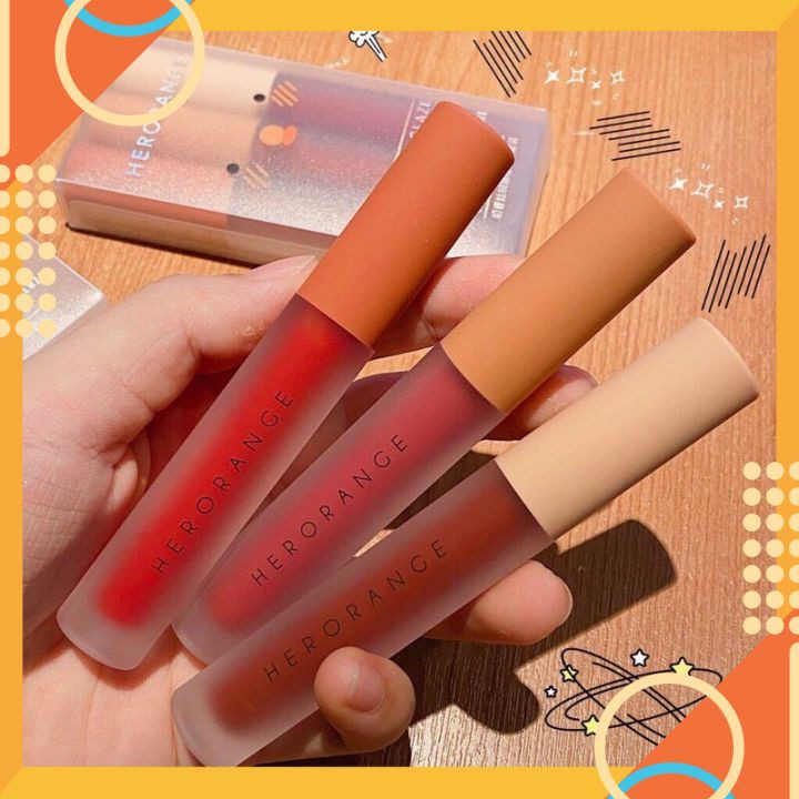 Sét 3 Cây Son Kem HEROANGE Fluffy Lip Glaze Siêu Lì , Siêu Xinh [Chuẩn Nội Địa] | BigBuy360 - bigbuy360.vn