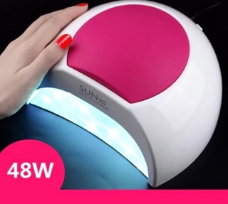 Máy hơ gel - móng sun 2c 48w led/uv chính hãng - tem xanh