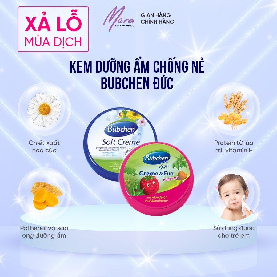 Kem dưỡng ẩm, chống nẻ Bubchen Creme