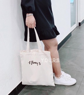 Túi Canvas tote in tên