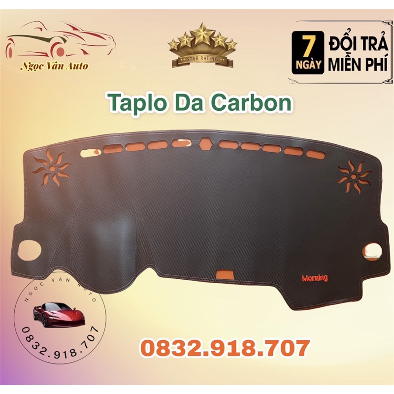 Thảm Taplo Da Kia Moning 2012 - 2020 ( Da carbon cao cấp)