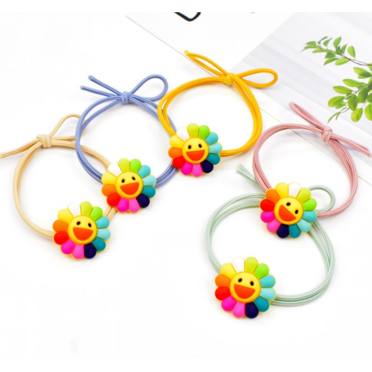 Combo 10 - Thun Cột Tóc Hình Hoa Mặt Trời 7 Màu Dễ Thương Style Hàn Quốc Hot Trend