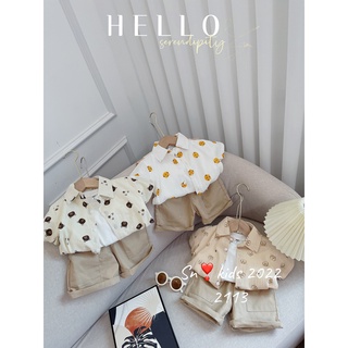 Set sơ mi mặt gấu 3ct bé trai