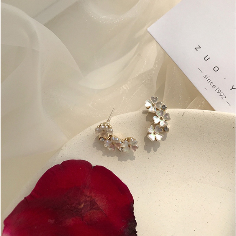 Hoa tai hoa tươi ngọt ngào hoa tai hoa tai nữ thời trang hàn quốc