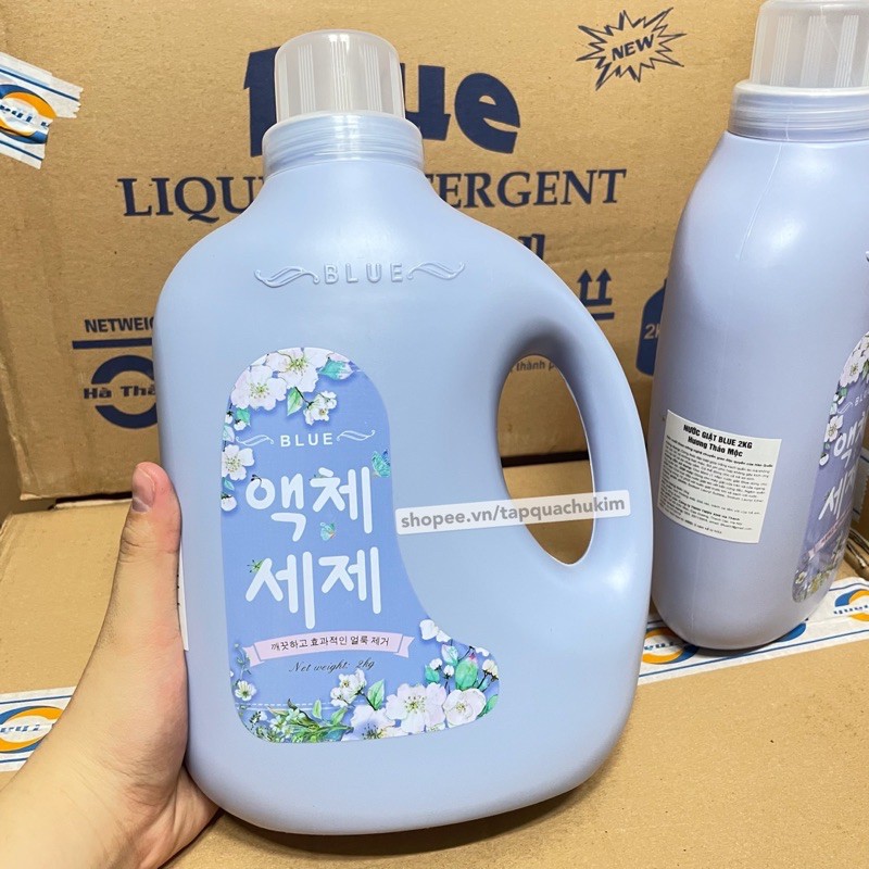 [LẺ = SỈ] Nước giặt BLUE Hàn quốc Bình 2KG thơm ngát hương hoa - tapquachukim