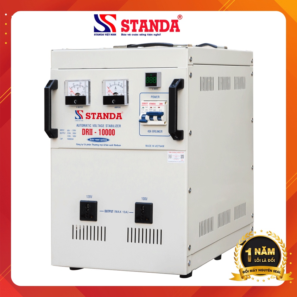 Ổn áp Standa thế hệ mới 10KVA dải điện áp 50V - 250V - STANDA