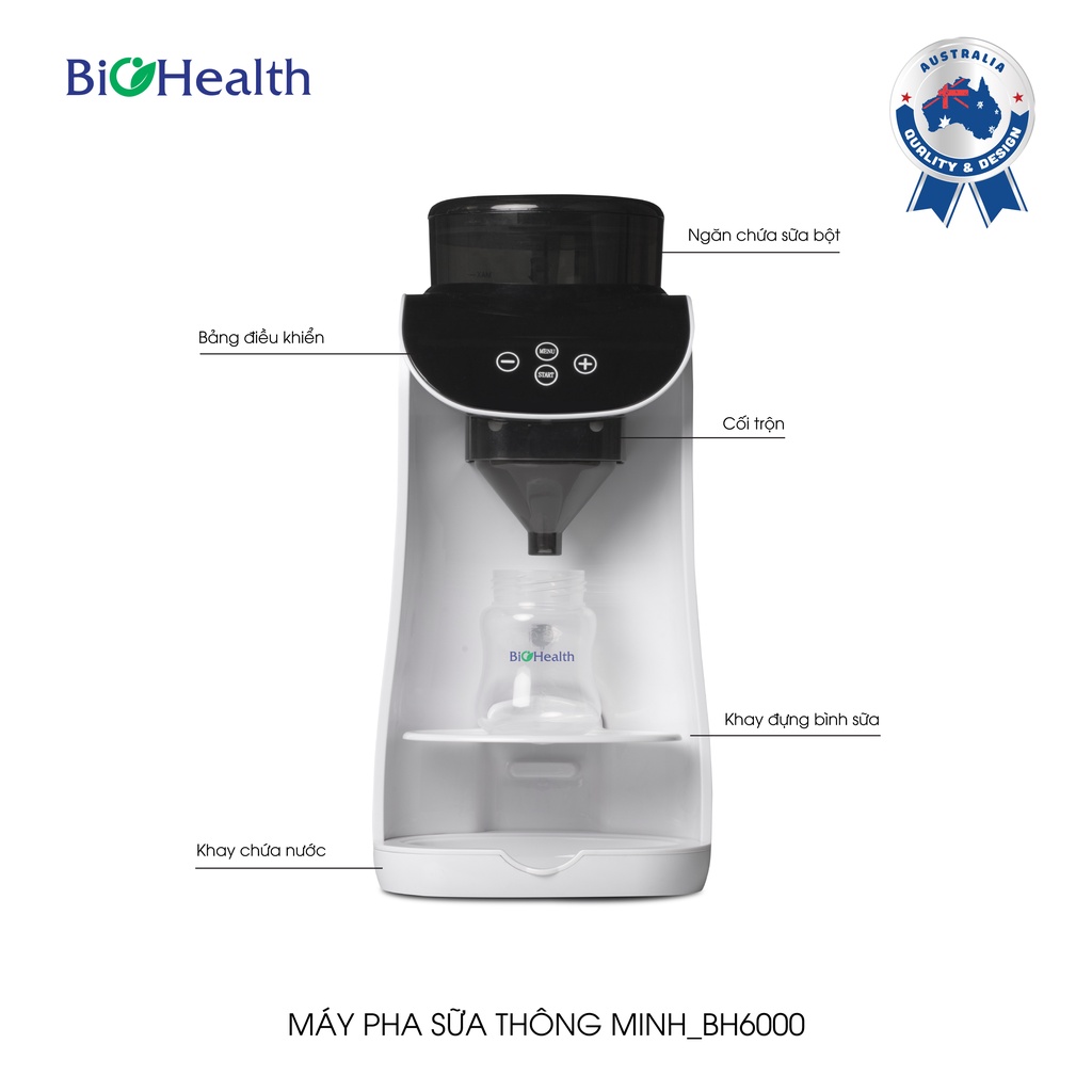 Máy Pha Sữa Tự Động Chỉ 10s - Tiết Kiệm Thời Gian Cho Bố Mẹ - Biohealth BH6000