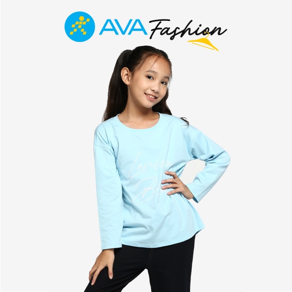 Áo thun dài tay bé gái cổ tròn AVAFashion CC038