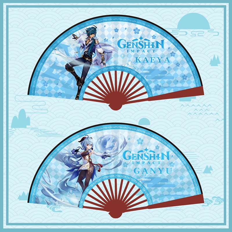 Quạt Điện Tử Cầm Tay 10 Inch Bằng Vải Lụa Gấp Gọn Anime Zhong Li Yuan God