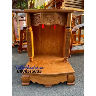Bàn thờ thần tài ông địa phúc lộc thọ 48 x 68cm - gỗ gõ đỏ