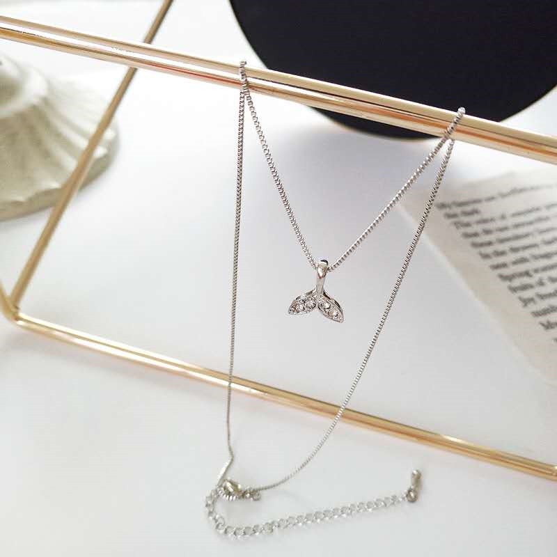 Dây chuyền đuôi cá, (Full box) vòng cổ titan không đen gỉ DC12