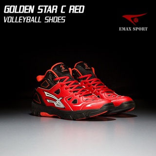 [ TẶNG TẤT ] Giày bóng chuyền cổ cao, sân bê tông Beyono Golden Star C - Red Black