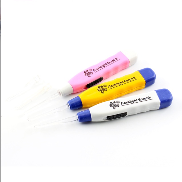 Cây lấy ráy tai có đèn phát sáng - Ngoáy tai có đèn 3 đầu cho bé và người lớn