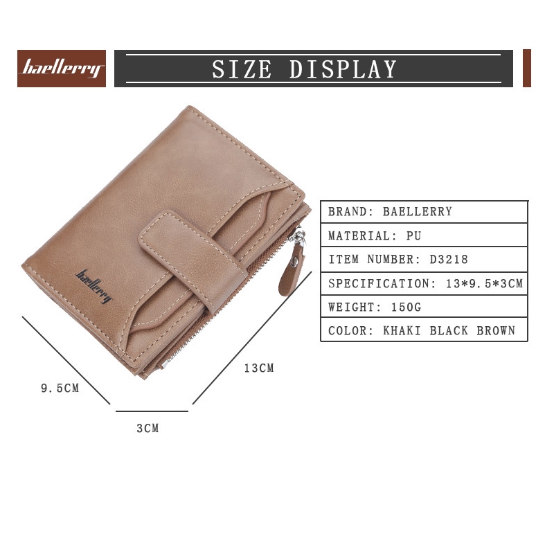 Ví Ngắn Baellerry Chất Lượng Cao Đa Năng Cho Nam
