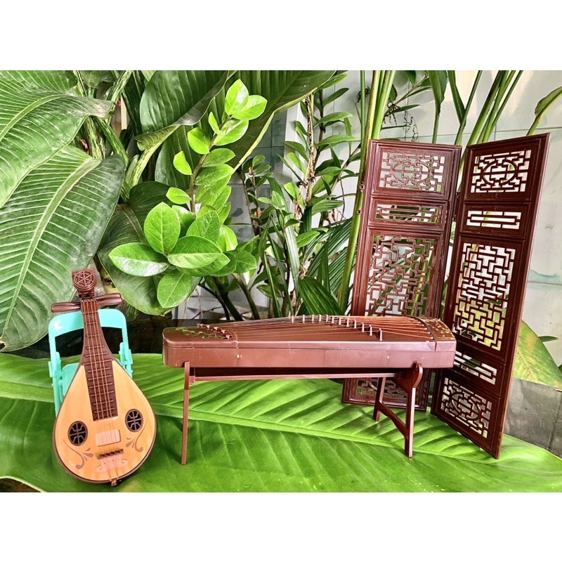 Đàn cổ trang, đàn nguyệt, vách ngăn mini dành cho nhà búp bê