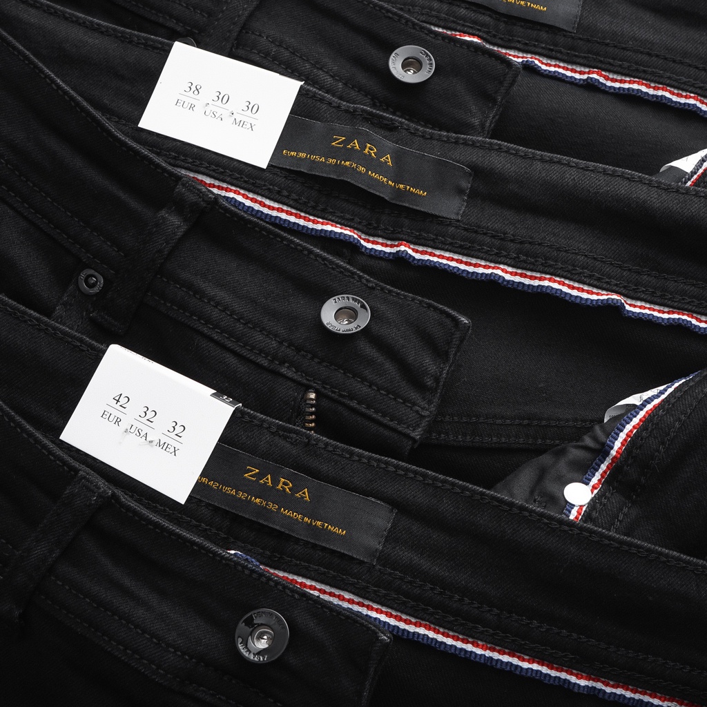 Quần jean dài nam ZR đen,Form Slimfit,chất vải co dãn,ống quần 15 - 18cm,hàng Vnxk