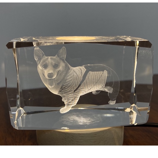 Đèn Ngủ 3D Quả Cầu Pha Lê Phát Sáng ảnh corgi dễ thương, Quà Tặng Sinh Nhật, Quà Lưu Niệm, Qùa Tặng Giáng Sinh