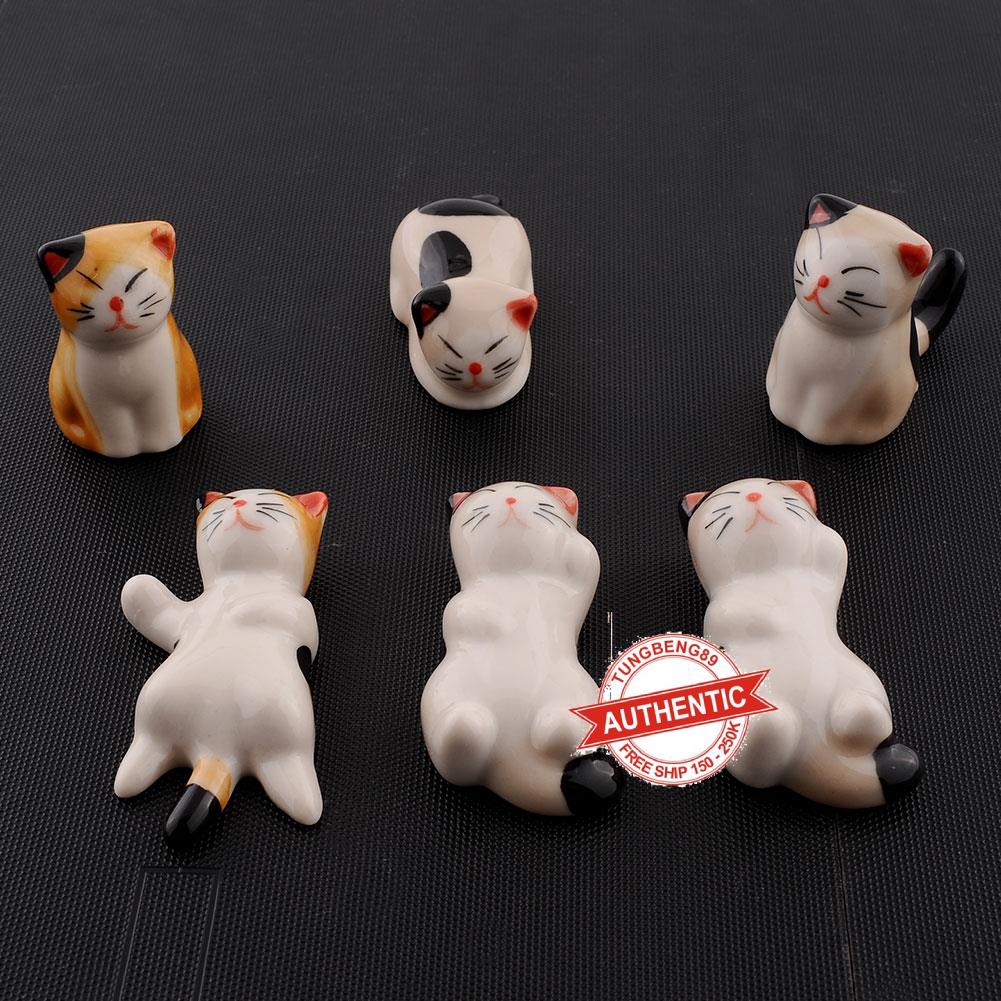 Set 6 Dụng Cụ Gác Đũa Hình Mèo Dễ Thương | BigBuy360 - bigbuy360.vn