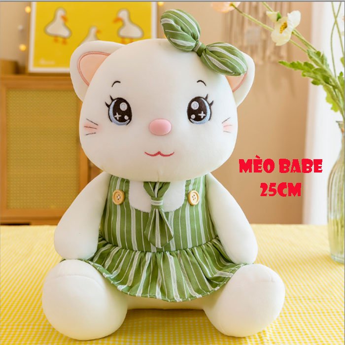 Gấu Bông Mèo Nhồi Bông Cho Bé Mèo Bông Nhân Vật Babe Mềm Mịn Cute Dễ Thương - Gấu Bông