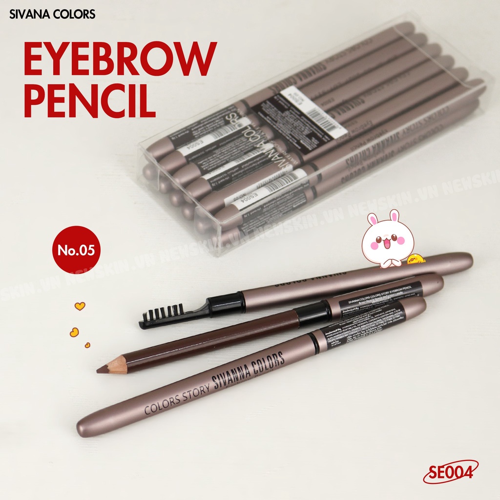 Chì kẻ mày không thấm nước và mồ hôi Sivanna Colors Eyebrow Pencil ES004