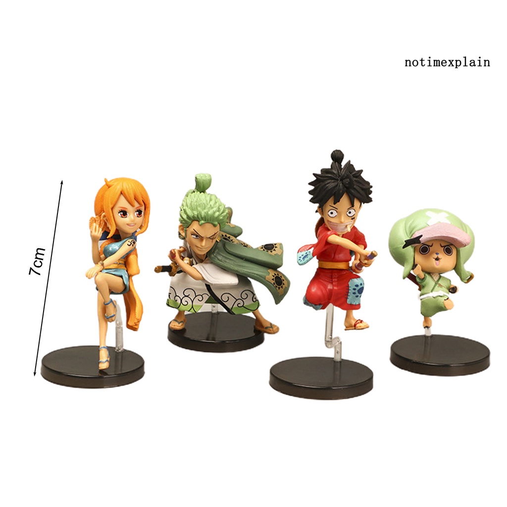 NTP 4Pcs Anime Action Figure Classic Desktop Ornament PVC One Piece Luffy Zoro Model for Gift