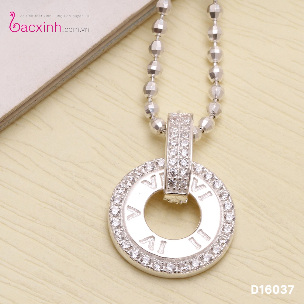 Dây chuyền bạc Ý 925 Bạc xinh Huệ Ngân - Vòng tròn La mã D16037-BDC