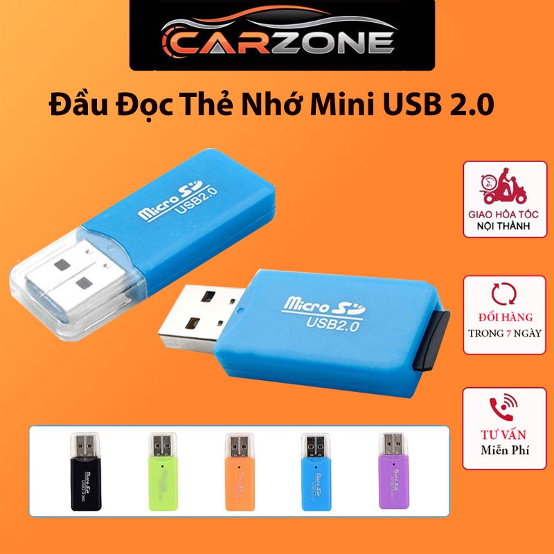 Đầu Đọc Thẻ Nhớ Cổng USB 2.0 Microsd Tf Chất Lượng Cao CARZONE.TOP