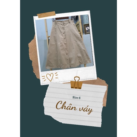 Chân váy kaki, be nude, dáng chữ A, hàng si