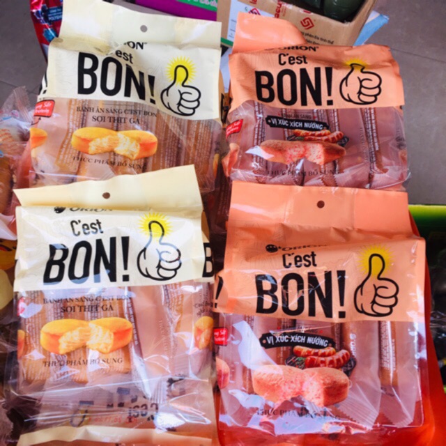 Bánh ăn sáng ORION C’est Bon  sợi thịt gà- vị xúc xích nướng