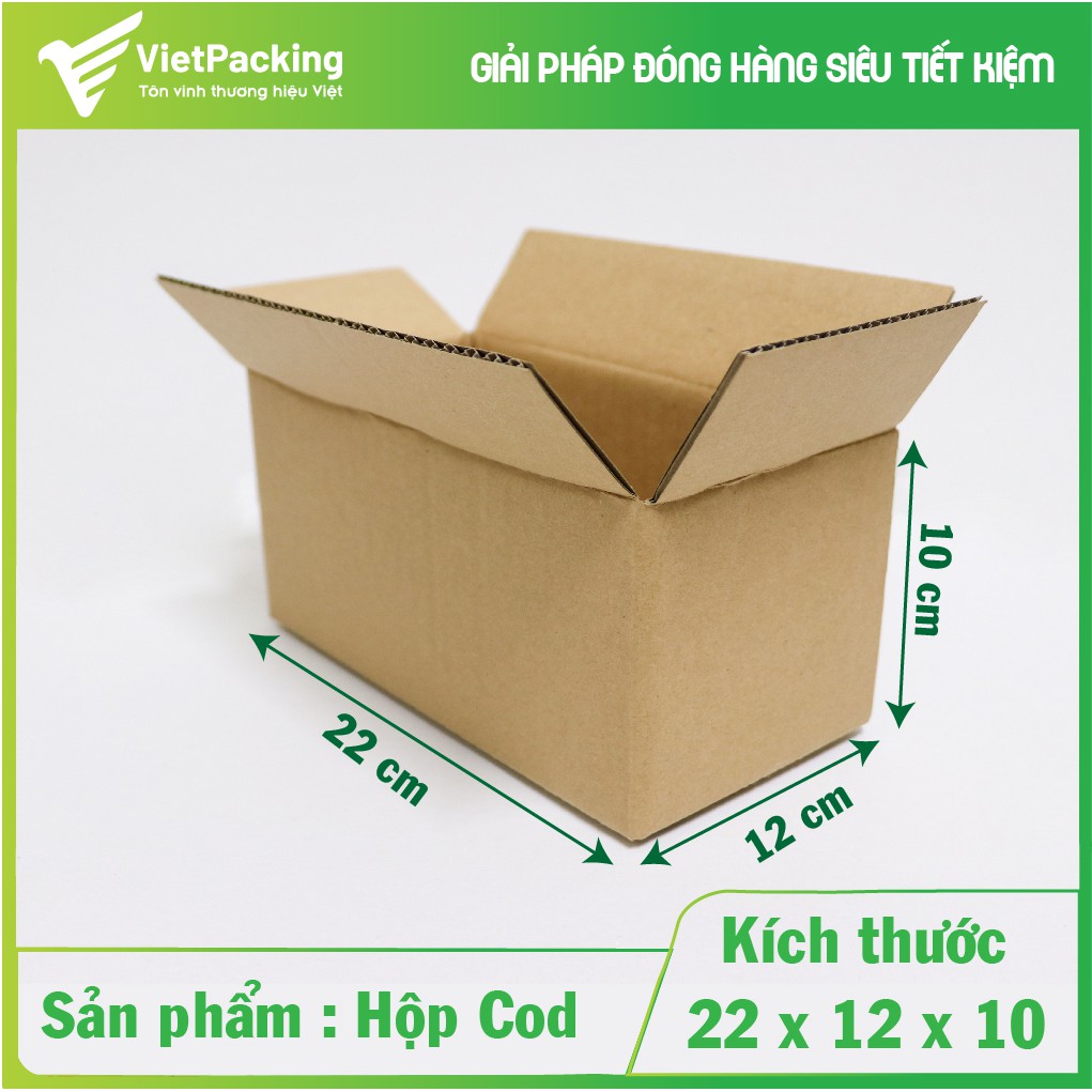 [Mã LIFEXANH03 giảm 10% đơn 500K] 22x12x10 - 25 hộp carton gói giao hàng, giấy cứng V120