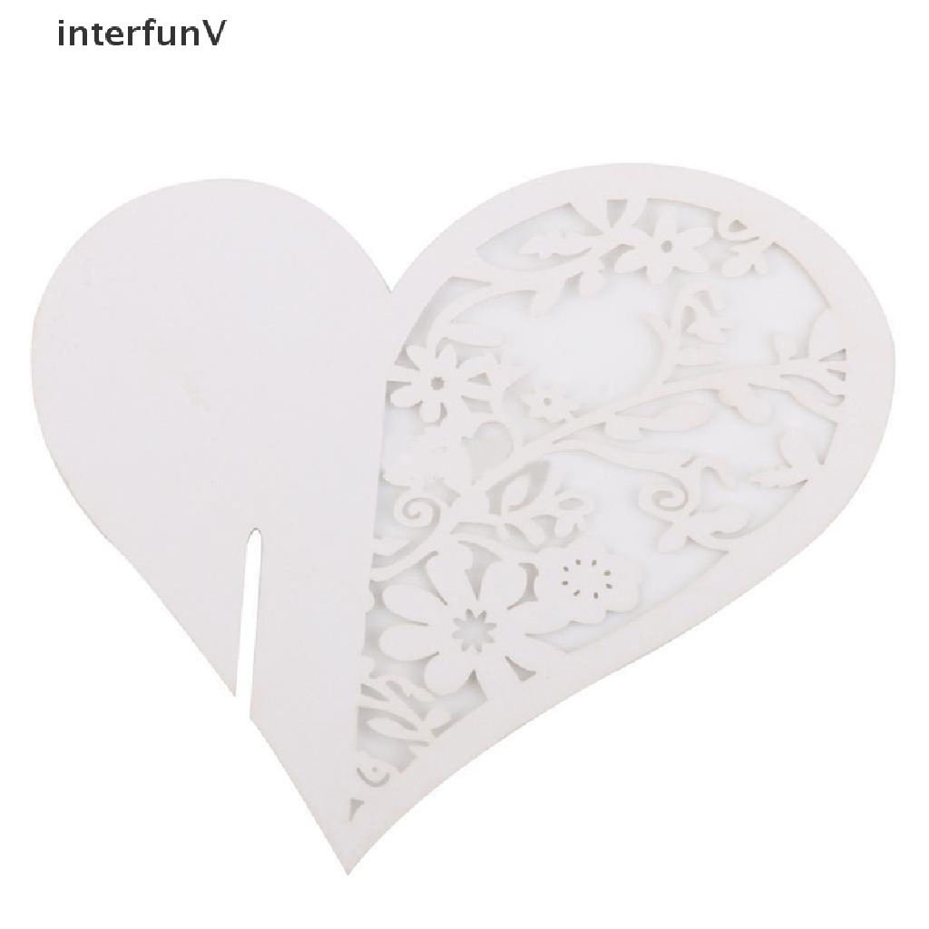 Set 50 Khay Đựng Thẻ Tên Hình Trái Tim Trang Trí Bàn Tiệc Cưới