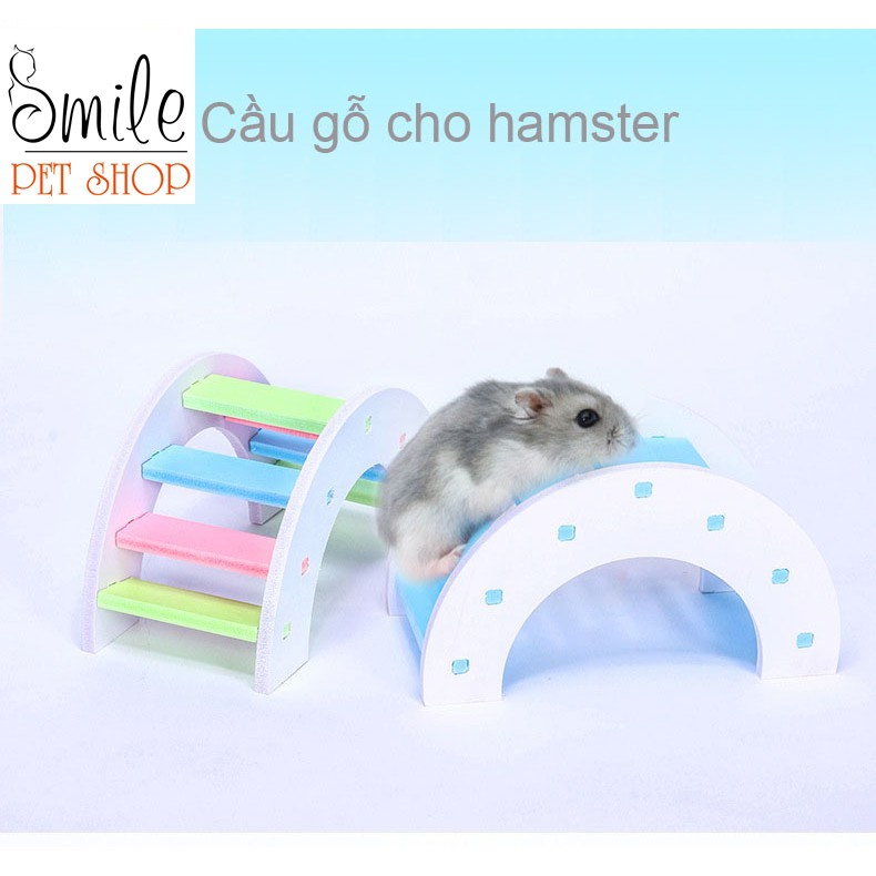 [GIÁ SỈ] Phụ kiện Hamster - Cầu thang bằng gỗ nhiều màu sắc cho hamster - Smile Pet Shop