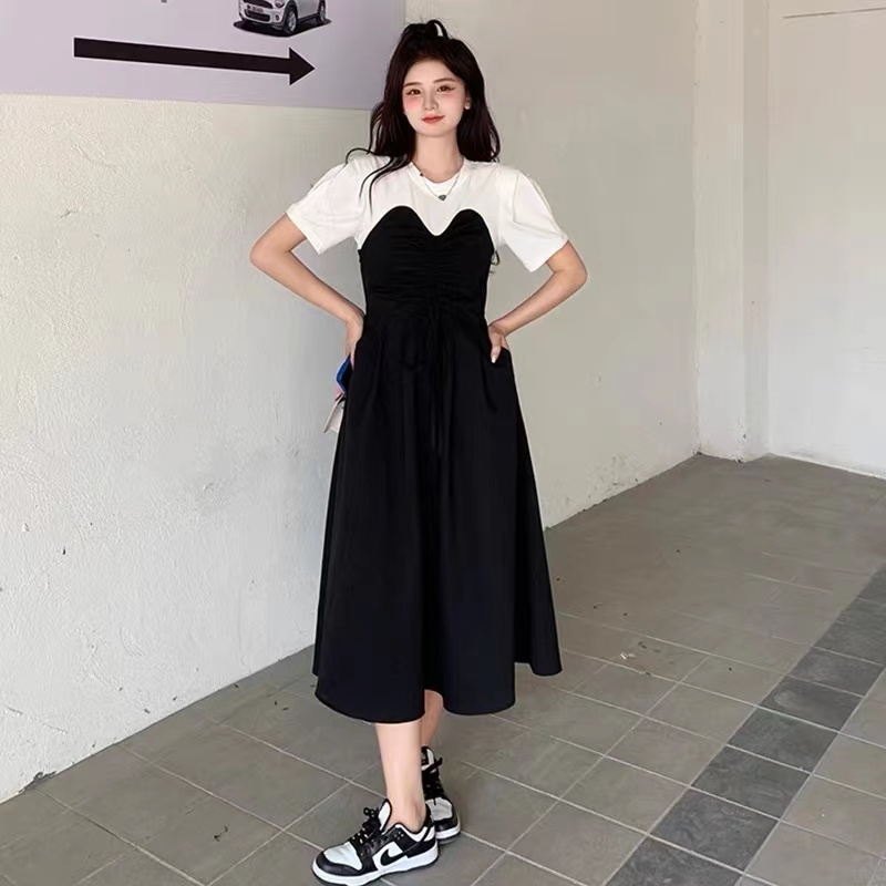 Đầm Nữ Giả Hai Lớp Thời Trang Mùa Hè Phong Cách Hàn Quốc