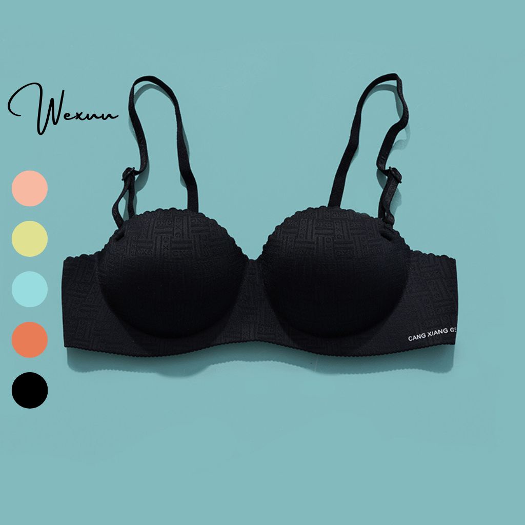 Áo lót nữ không gọng Wexuu Design vải su đúc không gọng đệm dày dáng cúp ngực ôm nâng đẩy ngực - AV58