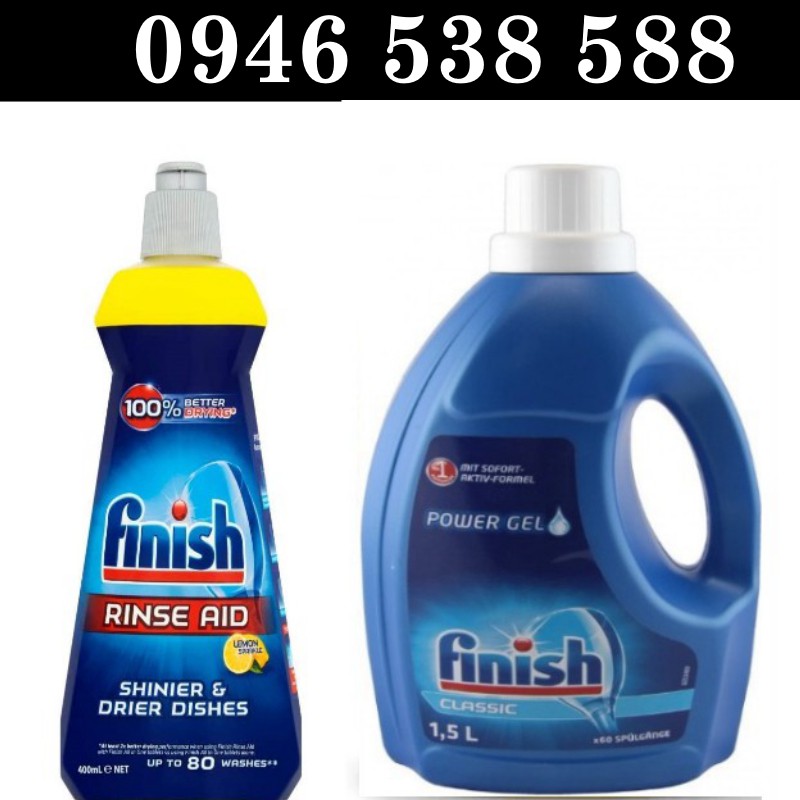 Combo Nước rửa bát Finish 1500ml cho máy + Nước làm Bóng Finish 400ml Finish.edu.vn