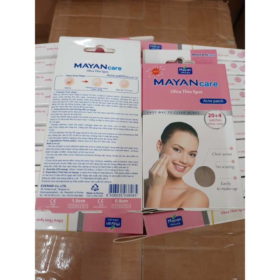 Miếng dán mụn Mayan Ultra Thin Spot giảm viêm, giảm sưng hiệu quả trong 48h