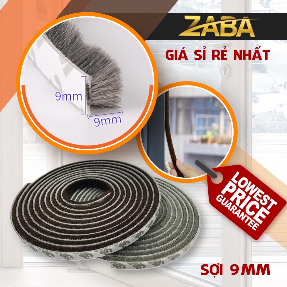 Ron gioăng dải sợi nỉ lông nheo chổi dán chặn kín khe hở khung chân cửa nhôm gỗ ngăn côn trùng chuột