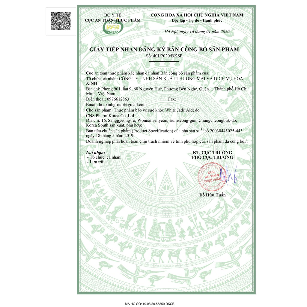 [CHÍNH HÃNG TẠI HOA XINH] Collagen Trắng Da White Jade Aid Hàn Quốc (HỘP/30 tuýp) - Nhập Khẩu Hàn Quốc