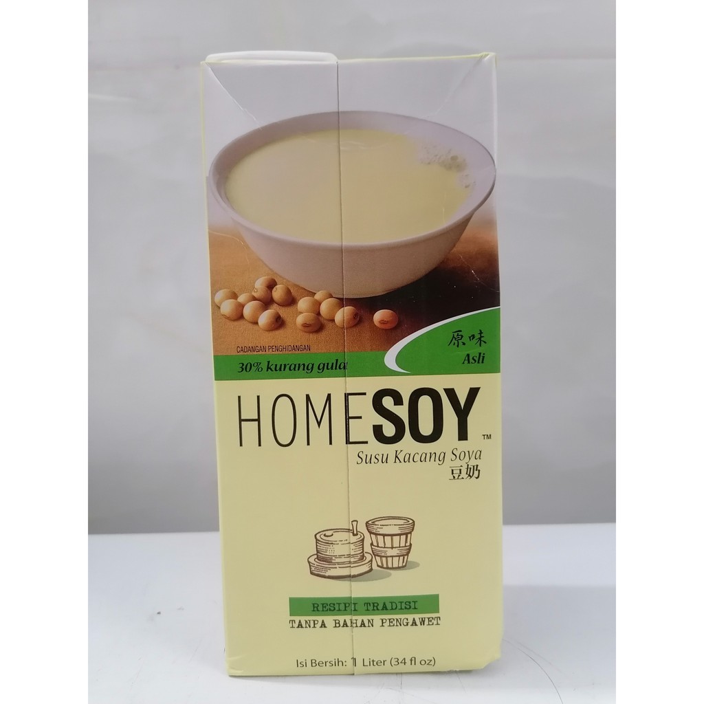 [HỘP 1 LÍT (ORIGINAL) X .LÁ] SỮA ĐẬU NÀNH ÍT ĐƯỜNG [Malaysia] HOMESOY (30% Less Sugar) Soya Milk (halal) (hty)