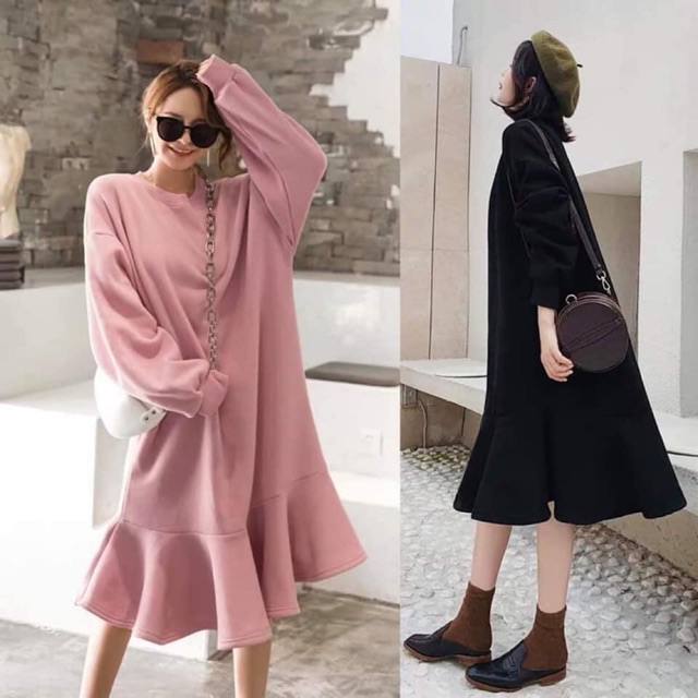 Váy nỉ bông dáng xuông ( kèm ảnh thật )