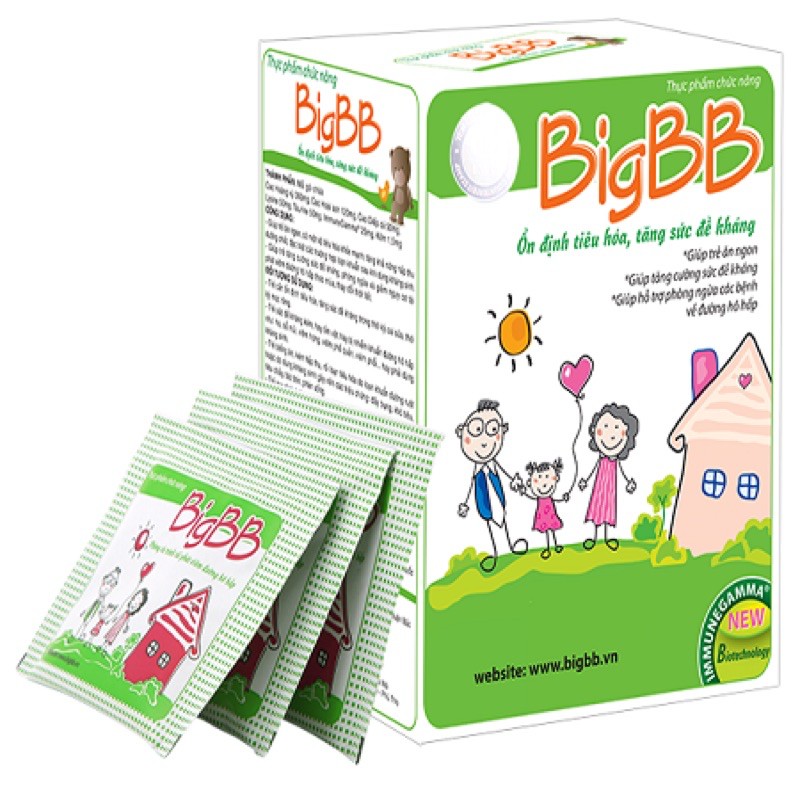 Cốm BigBB xanh ( Hộp 16 gói) - Hỗ trợ giúp trẻ ăn ngon, tăng sức đề kháng